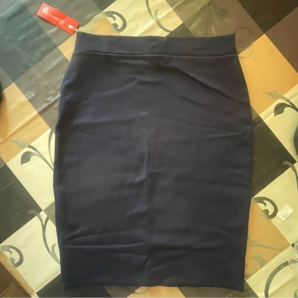 Urban CoCo Women's Elastic Waist Stretch Bodycon Midi Pencil Skirt XL Navy Blue​